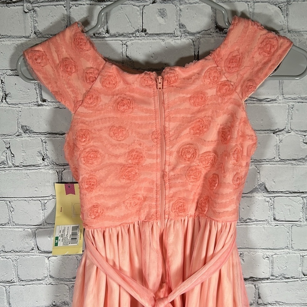 Cherokee Girls Tulle tutu floral Dress Size Medium Peach/Coral NEW - Picture 12 of 15
